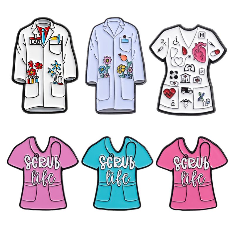 2-13pcs/set Cartoon Animal Doctor Enamel Pins Medical Stethoscope Medicine Symbol Body Organs Brooches Lapel Badge Jewelry Gifts