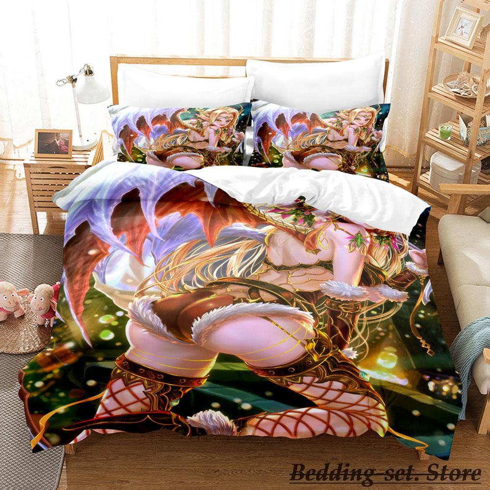 Black Summoner Bedding Set Single Twin Full Queen King Size Bed Set Adult Kid Bedroom Duvetcover Sets Anime Parure De Lit Bed