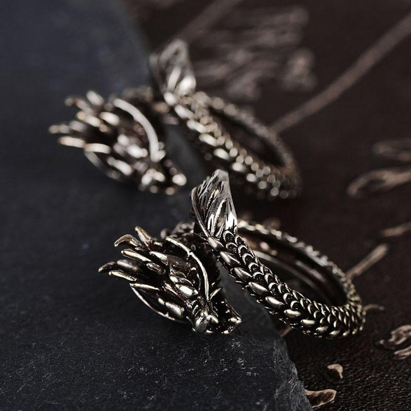 Adjustable Dragon Ring Men Women Jewelry Opening Rings KTJ