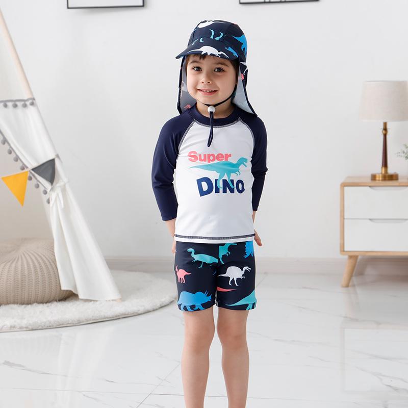 Kids' Dinosaur Sun Protection Swim Set - Boys' Long Sleeve Top & Pants