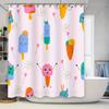 Colorful Ice Cream Shower Curtain Bathroom Decor For Kids Room Polyester Fabric With Printed Design Pink Blue Green Orange Yello