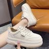 Leather Little White Shoes Women's Shoes Spring New Versatile Thick-soled Heightening Board Shoes Children's Casual Sports Shoes Women's