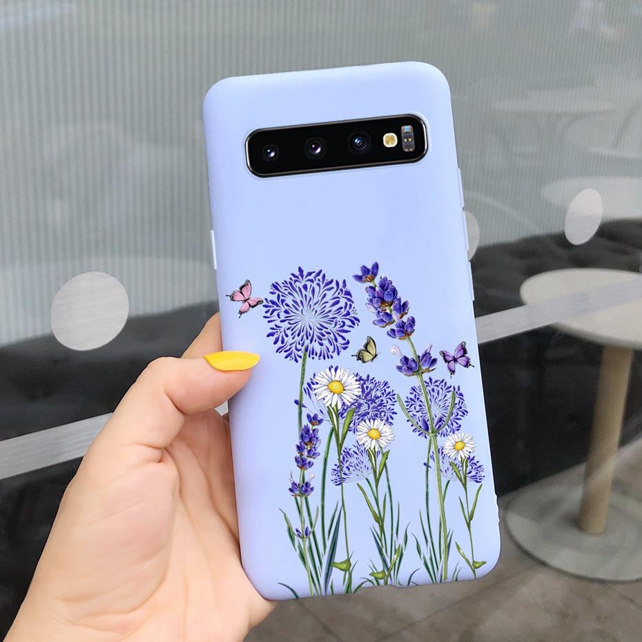 Silicon Case For Samsung Galaxy S10 Plus Phone Cover Samsung S10 S 10 S10e Flower Soft TPU Funda GalaxyS10 10e S10Plus Couqe