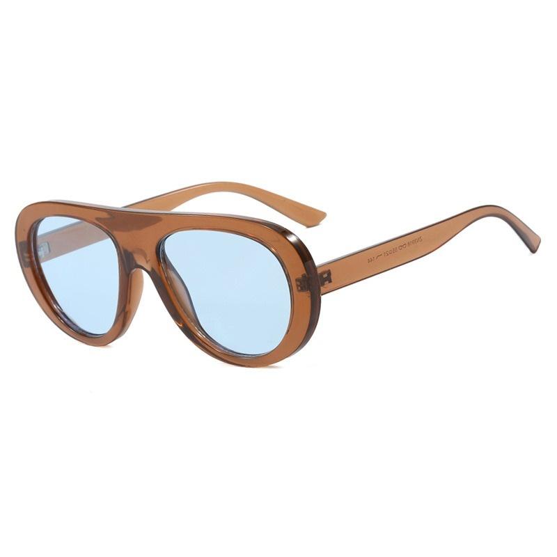 Vintage Retro Round Sunglasses for Women Men Classic Vintage Oversized Pilot Frame Tea Color Lens UV400 Luxurious Brand Trend Unisex Design Sunglasses
