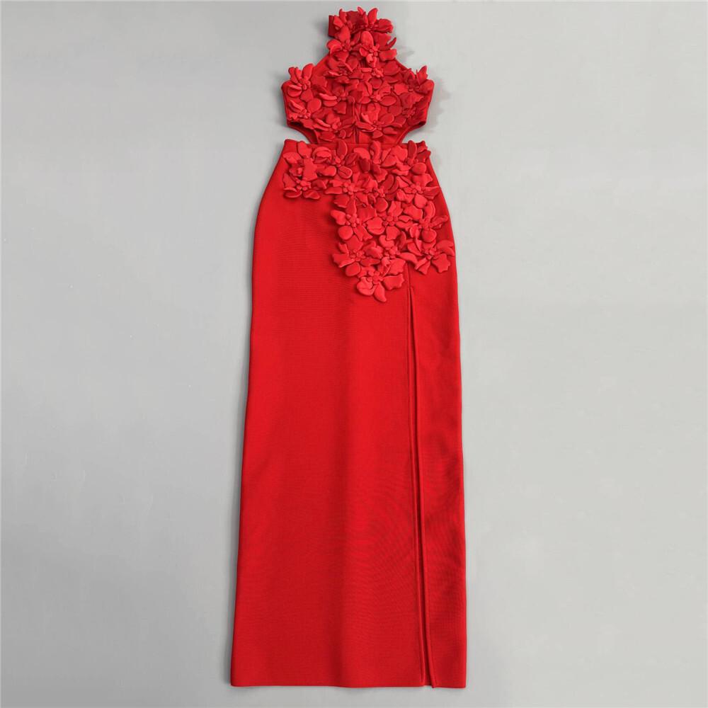 Elegant 2026 European & American Flower Bandage Evening Gown for Women