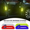 4PCS Car Door Safety Warning Reflective Mark 3D Sticker Car Accessories For Subaru WRX STI Forester Tribeca Levorg Impreza XV Outback