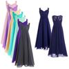 Kids Sleeveless Lace Chiffon Flower Girl Dress Wedding Bridesmaid Ball Gown Princess Pageant Party Maxi Dress