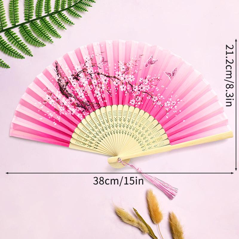 Chinese Retro Hand Fan Vintage Folding Fans Japanese Bamboo Fans Decorative Dancing Fan Photo Props Art Crafts Gifts Home Decor