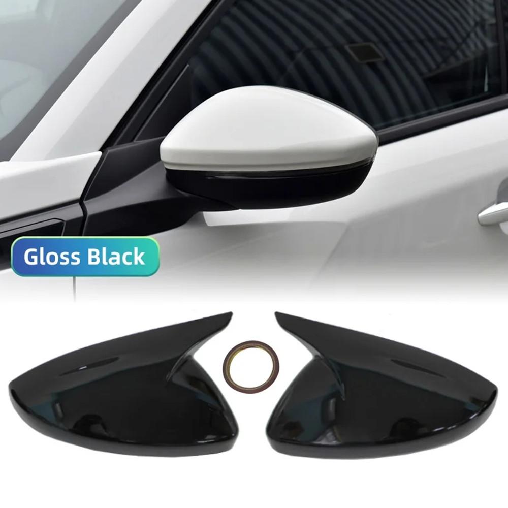 For Peugeot 208 ABS Car Rearview Side Mirror Cover Wing Cap Exterior Door Housing Trim Adhesive Sticker