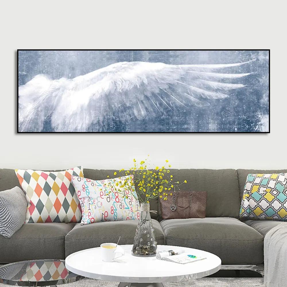 Nordic Decorative White Angel Wings Vintage Wall Art Canvas Painting Wing Picture Poster And Print for Living Room Bedroom Decor