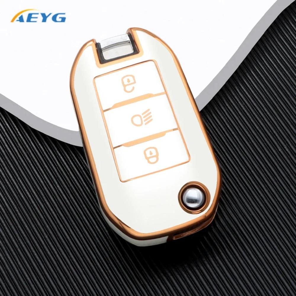 TPU Car Flip Key Case Cover Shell for Peugeot C6 508 C5 C3 208 308 408 508 2008 3008 for Citroen C4 CACTUS C4L Berlingo 2021