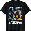 Just A Boy Who Loves Planets Solar System Astronomy Space T-Shirt