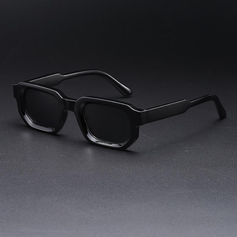Nouveaux Lunettes de Soleil Carrées à Monture Fine pour Femmes Résistantes aux UV Mode Unisexe Lunettes de Soleil pour Photographie de Rue Style Minimaliste