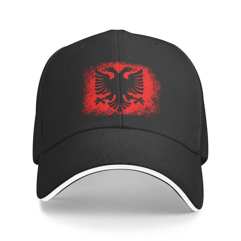 Móda Albania Flag Baseballová čepice Unisex Ženy Nastavitelný Albánský Orel Znak Táta Klobouk Venkovní