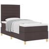 Boxspring Bed with Headboard Dark Brown 90 X 190 Cm Fabric