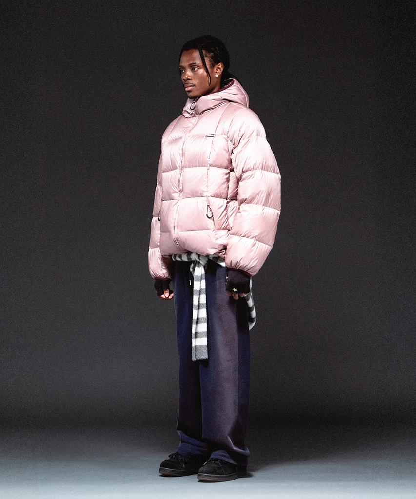 Thevinylhouse Hooded Duck Down Jacket Pink