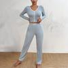 Damkläder Hemkläder Pyjamas Långärmade Byxor Lösa Och Bekväma Sexig Spets Tvådelat Set