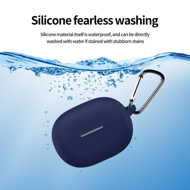 Solid‑Color Silicone Earbuds Case with Buckle for Huawei FreeBuds Pro 5, Shockproof Earphone Cover
