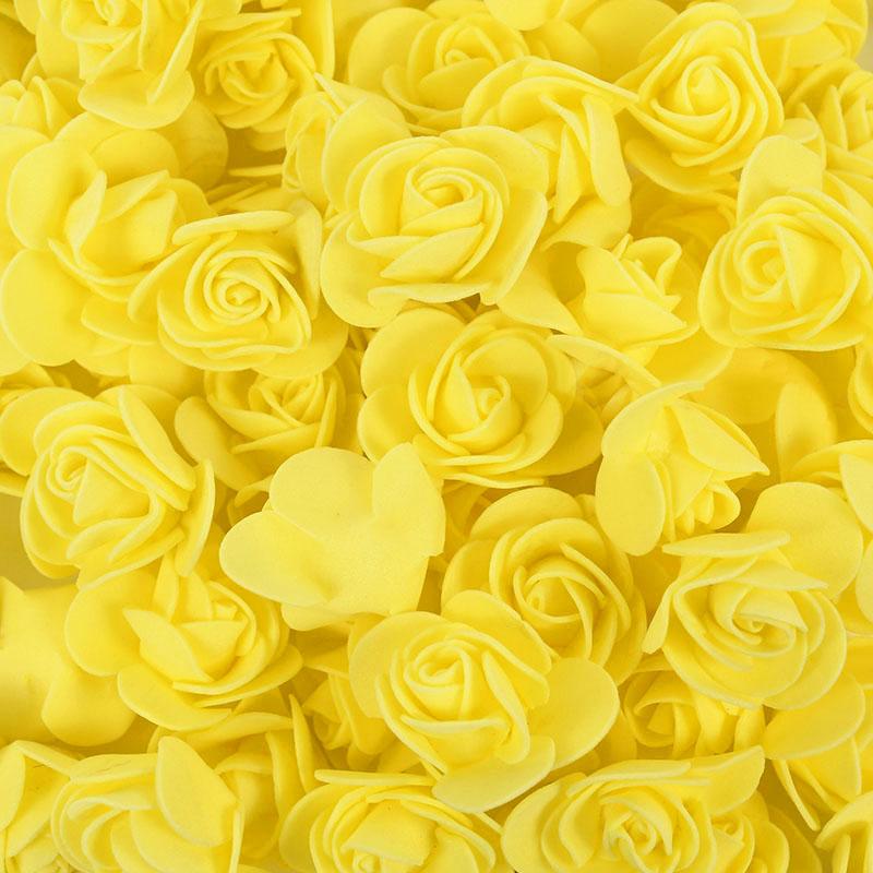 100pcs 3.5cm PE Foam Rose Head Artificial Flower For Wedding Birthday Party Home Decor DIY Bear Rose Valentines Day Gifts
