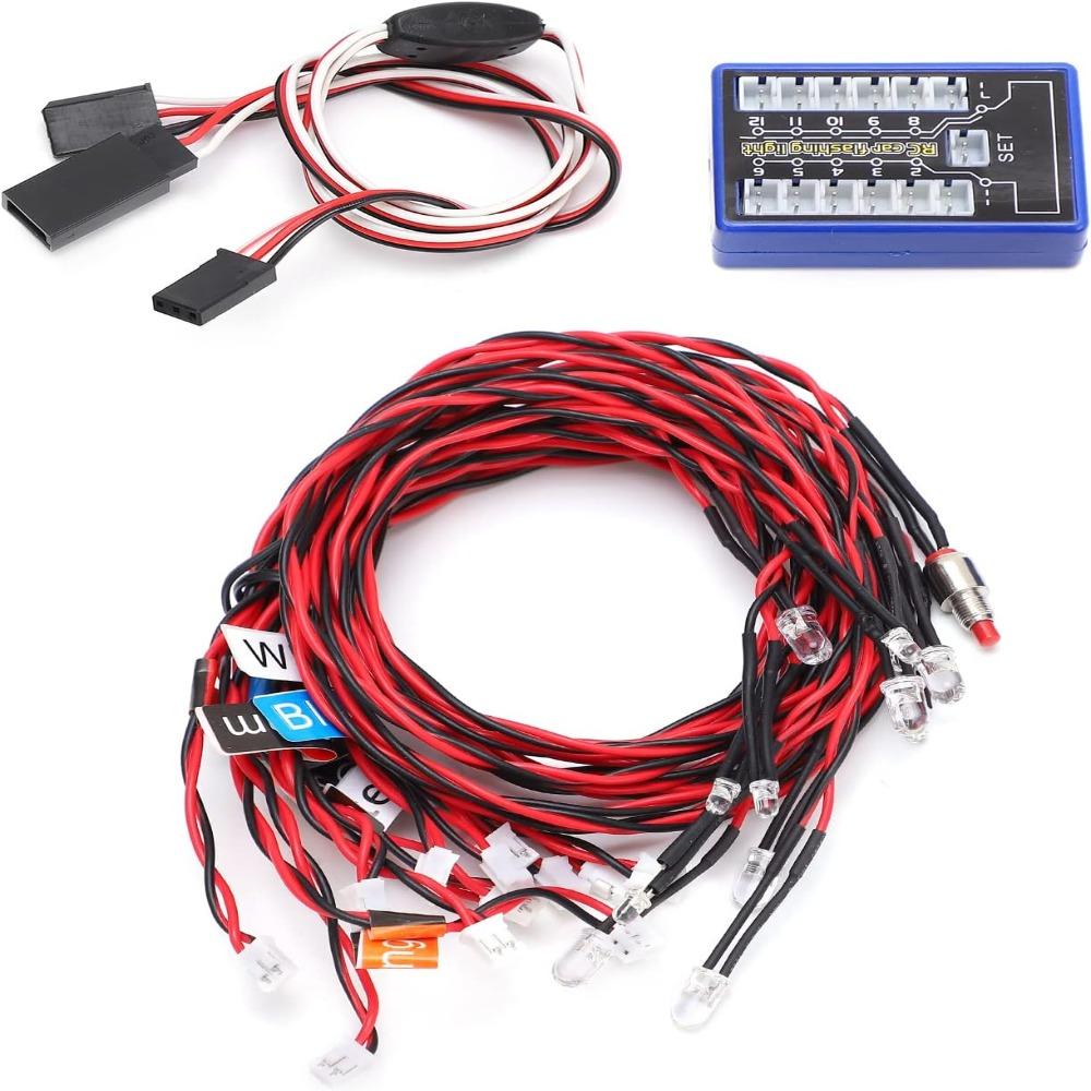 12 LED RC Car Lighting Kit 4.8-6V DC RC Vehicle Headlights  for 1/10 1/8 RC Truck