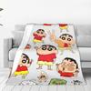 Crayons Shin-chans Cartoon Character Blanket  Super Warm Pattern Plush Throw Blanket For Kid Outdoor Flannel Bedspread Bed Cover