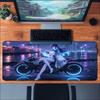 Cyberpunkowa Dziewczyna Motocyklistka Anime Duża Rozszerzona Podkładka pod Mysz Antypoślizgowa Gumowa Mata na Biurko Ze Szytymi Krawędziami Do Gier Laptopa Komputera Stacjonarnego