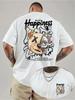 2026 Men's Summer Fashion New Cool Bear Print T-Shirt 100% Cotton Loose Fit Versatile Short Sleeve