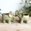 1 Pcs New Vintage Ceramic Elephant Shape Crafts Succulent Flower Pot Green Plant Potting Home Garden Decoration