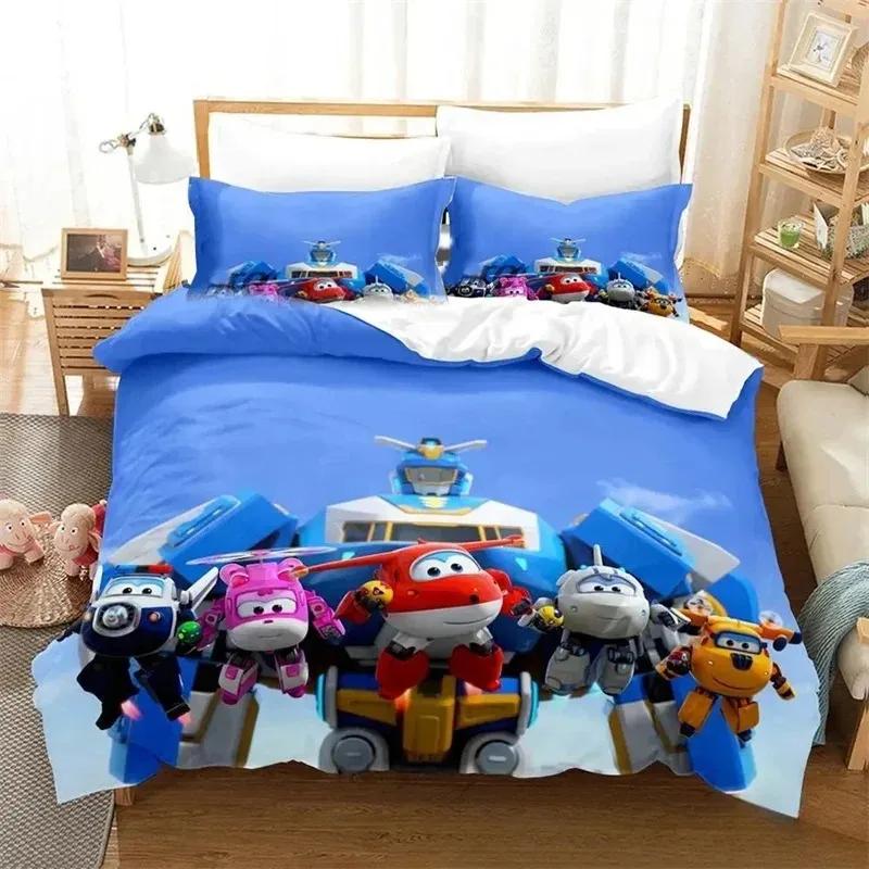 Super Cartoon Wings Bedding SetDuvet Cover Comforter Bed Set Quilt Cover PillowcaseKing Queen Twin Size Boys Girls Adults