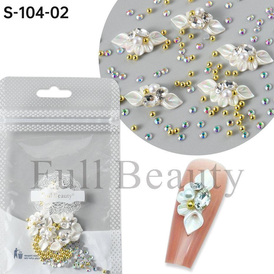Nail Art Jewelry, Sweet Resin Petals Stacked Diamond Three-Dimensional Modeling Mixed Diy Nail Jewelry