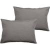 Set of 2 Pure Combed Long-staple Cotton Percale Pillowcases 80 Threads/cm² South Wind - 50x70 - Ash