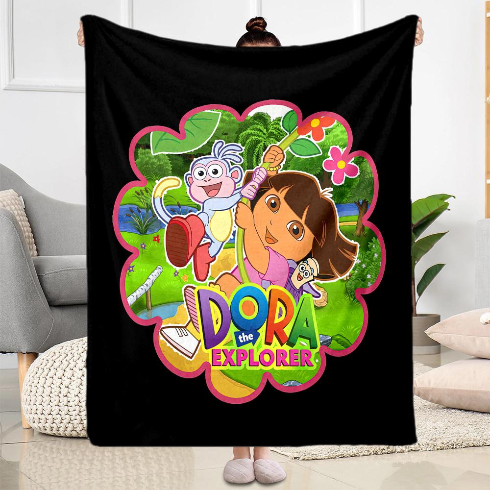 Dora Explorer Blanket Durable Comfort Suitable for Chair Office Seaside for All Seasons Playful Design Ideal Gift For Birthday Valentine'S Day