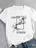 (Asian Size) Women Tee Top Butterfly Lovely Trend Cute Short Sleeve Fashion Print Lady Clothing Casual Tshirt Female Graphic T-shirts