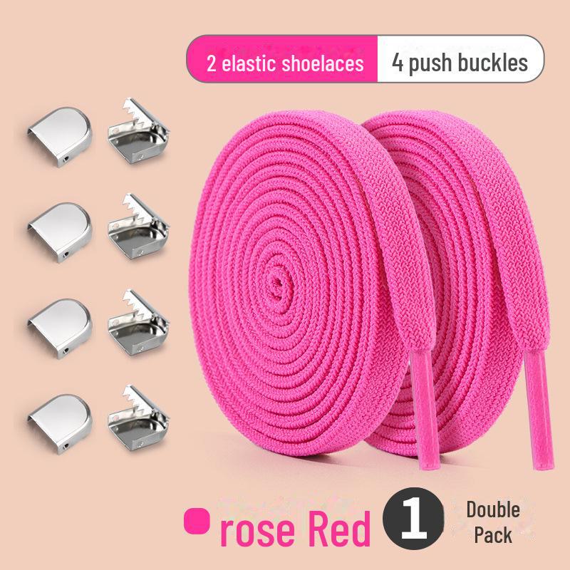 White No-Tie Elastic Shoelace Buckle for Adults & Kids