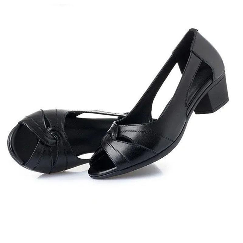 Summer Fish Mouth Sandals with A Casual and Versatile Heel Exposed Toes and Breathable Sandals for One Foot