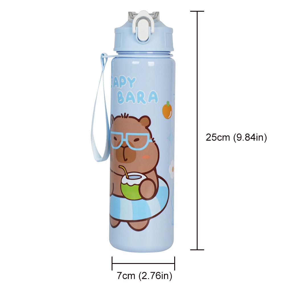 800/700ml Capybara Sport Waterfles met Rietje & Handvat Reis Waterbeker Grote Capaciteit Kawaii Waterfles voor Fitness Sport