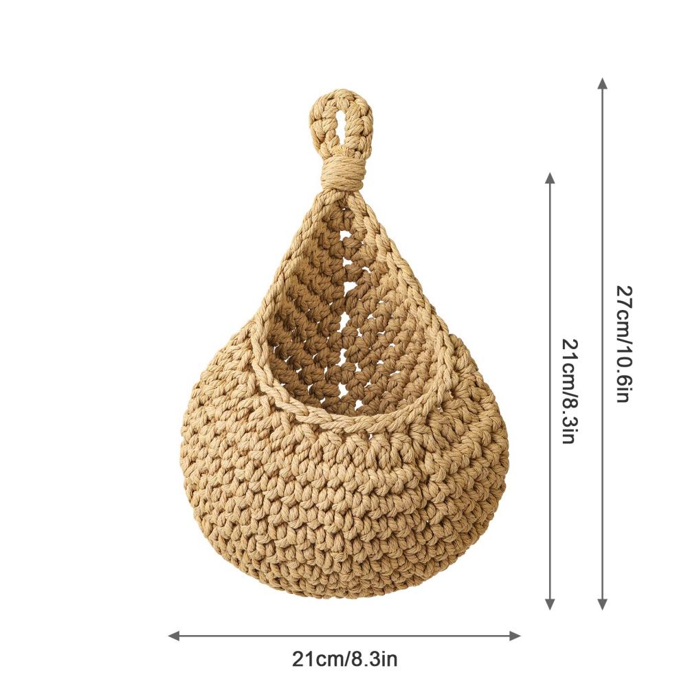 Jute Eco Teardrop Hanging Basket Hanging Wall Vegetable Fruit Baskets
