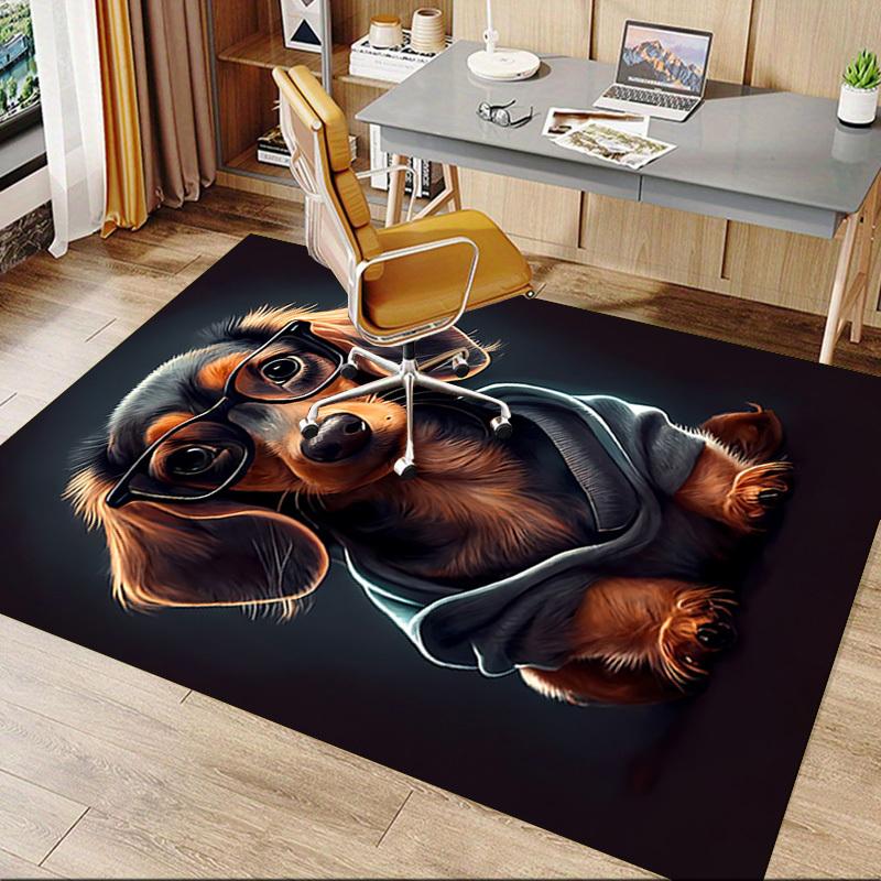 1PC Dog Glasses Extra Large Non Slip Floor Carpet, Office, Family, Bedroom, Studio Large Area Rug Indoor Rugs