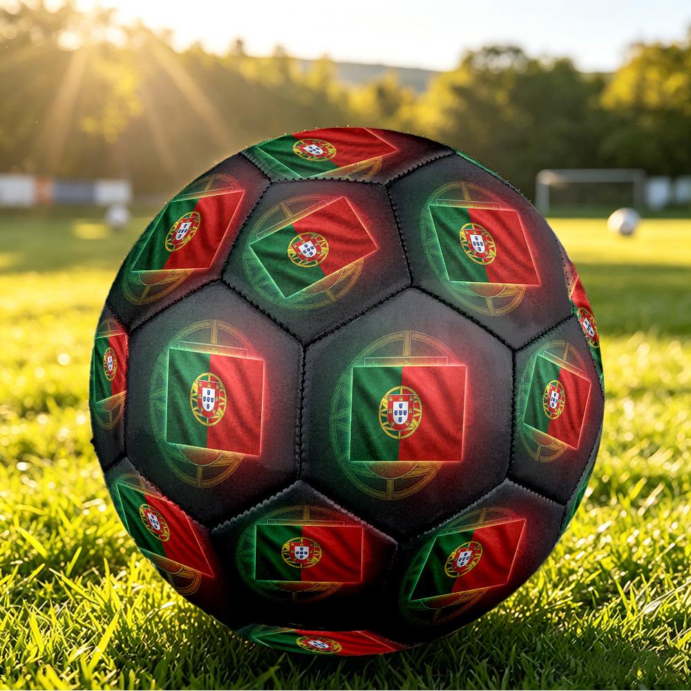 Portugal Fußball Bedruckter Größe 5 Fußball Ball Verschleißfest Standard Erwachsenen Trainingsfußball Fan Geschenk für Indoor Outdoor Spiel Sport