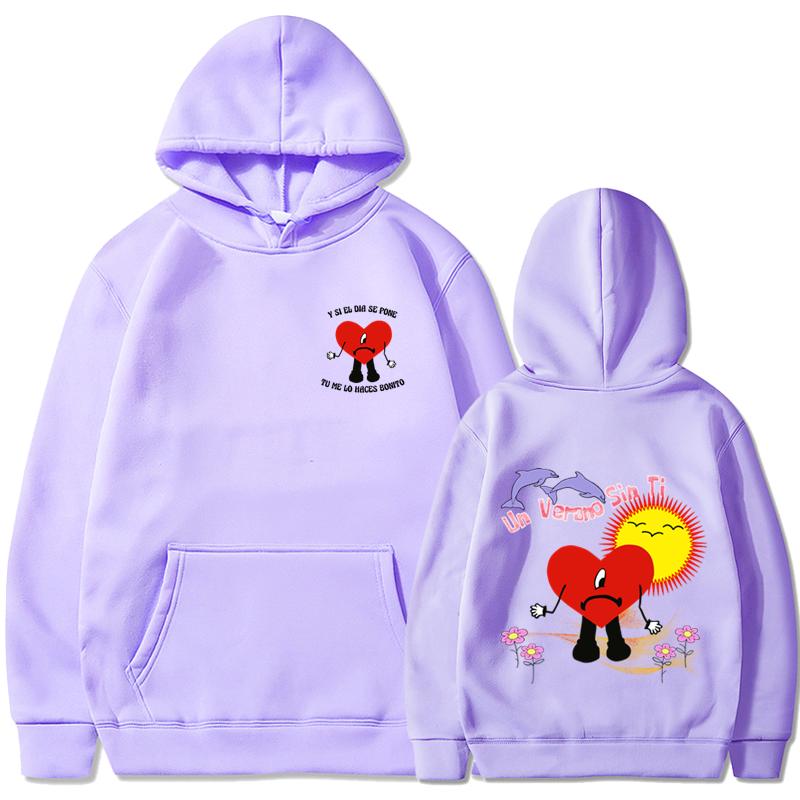 Trendy New Bad Bunny Pattern Printed Hoodie Unisex Hip Hop Street Sports Hoodie High Quality Hot Selling Top 2023