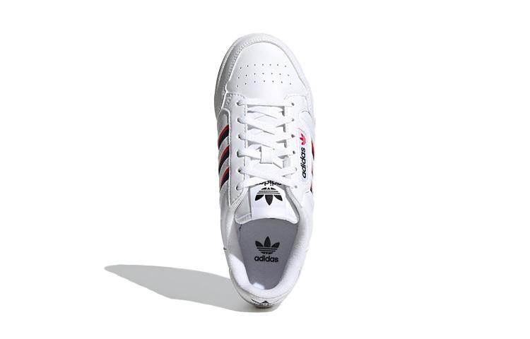 adidas Originals Continental 80 Comfortable Abrasion Resistant Low Top Kids' Skateboarding Shoes White Red Blue Unisex FX6088