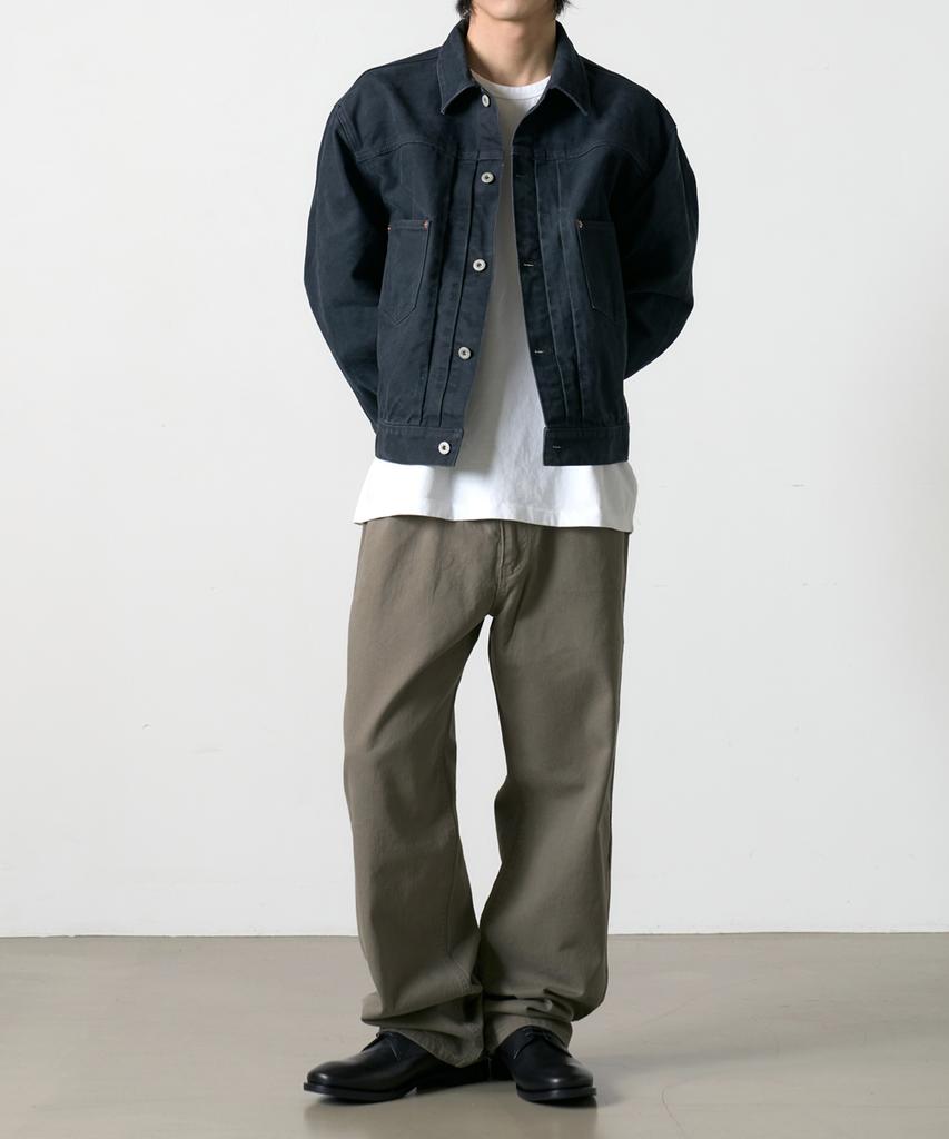 DENMADE Den765 Raw Routine Wide Chino (Olive Charcoal)