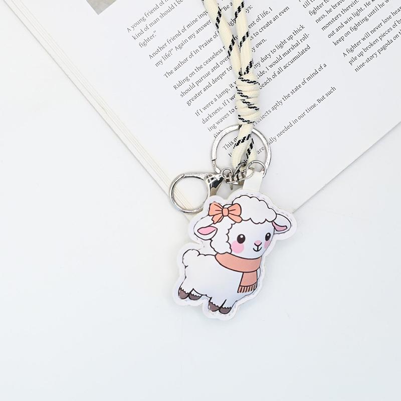 1Pcs Cute Cartoon Sheep Keychain Adorable Design Durable Lanyard Perfect For Bag Decor Kids Birthday Gifts Daily Use