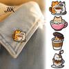 Animal Lapel Pin Cartoon Coffee Cup Cat Brooch, Kitten Enamle Pin, Brooch Theme Alloy Badge, Clothing Accessories for Lovers
