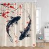 Ink Panting Shower Curtains Mountains Cranes Blossom Koi Panda Chinese Style Painting Bathroom Decoration Chinese Bath Curtain