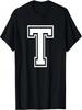 Bokstaven T Namninitial Varsity Alfabet Monogram T-shirt