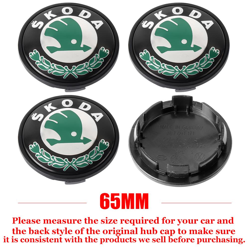 55mm/65mm 4pcs Car Wheel Center Covers Hub Emblem Caps Auto Accessories for Skoda Octavia 3 2 Combi Visions Enyaq RS iV Deriv