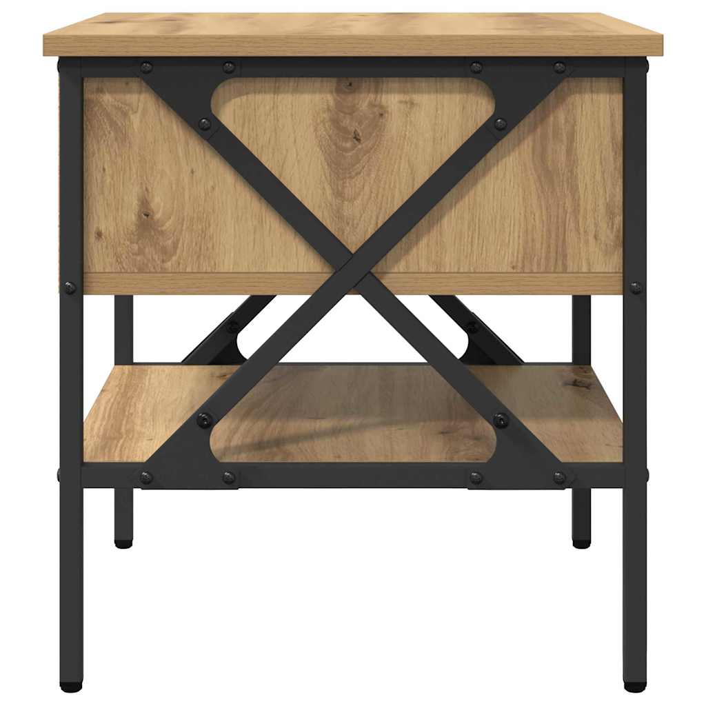 Nightstand Artisan Oak 40 X 42 X 45 Cm Plywood and Metal