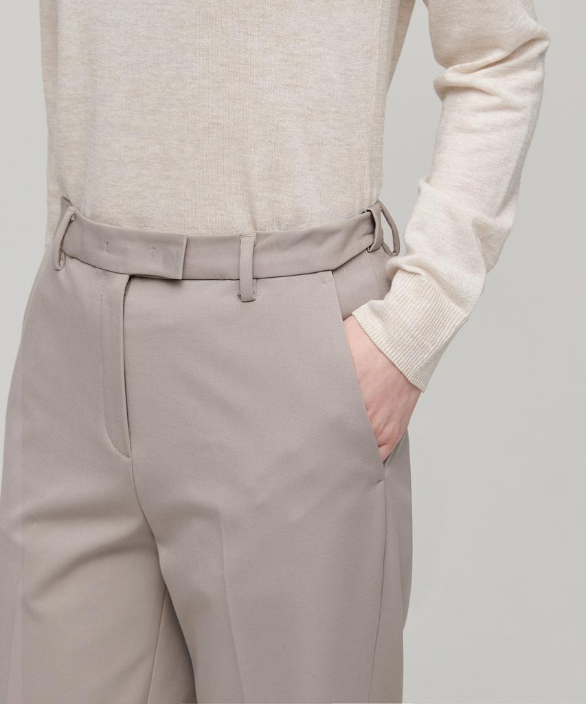 MUSINSA STANDARD WOMAN Women'S Heavyweight Fleece-Lined Straight Hidden Elastic Waist Slacks [Light Beige]