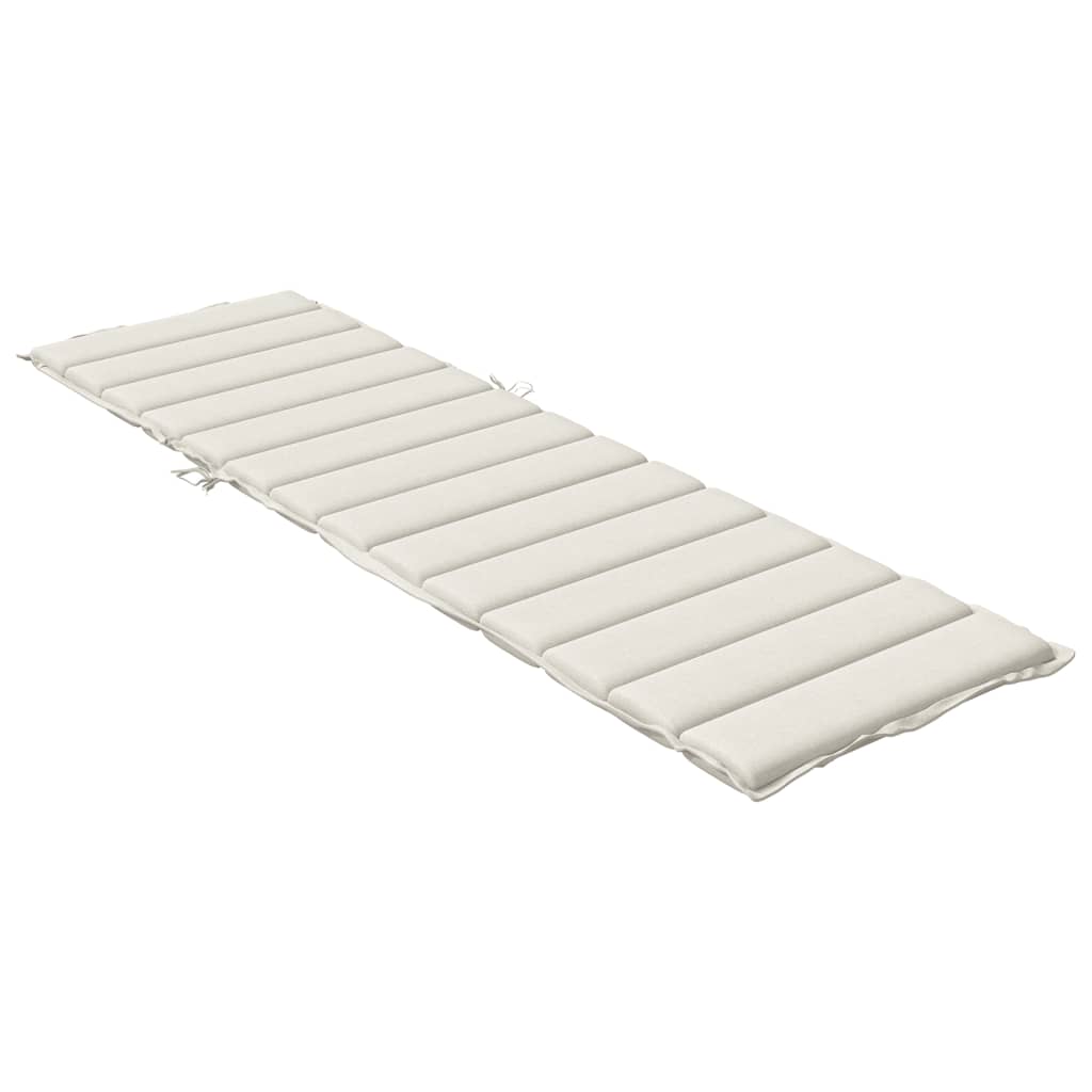 Sun Lounger Cushion, Cream Mélange, 200X50X4 Cm, Fabric